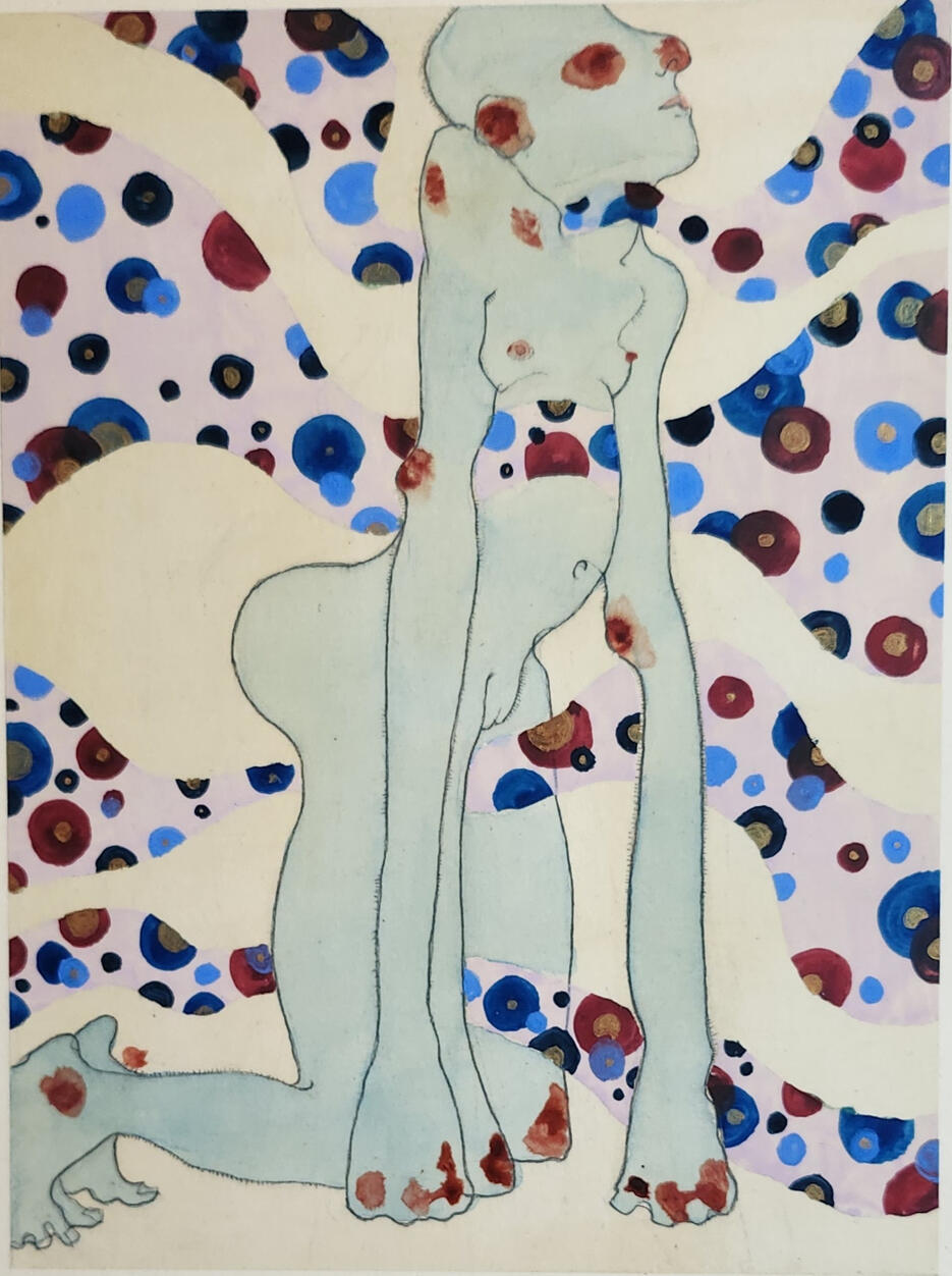 The colour through me. pencil and gouache on board 21cm x 28cm